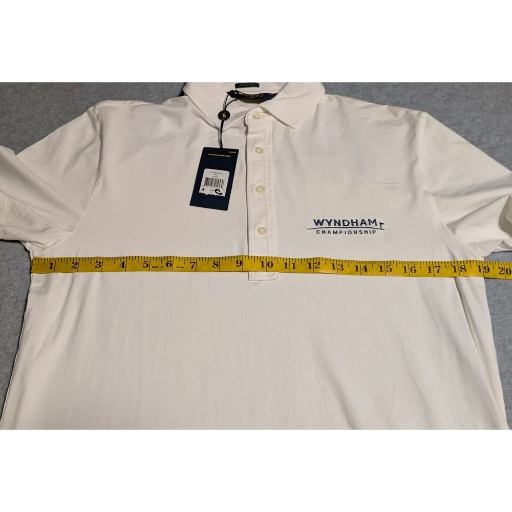 Polo Golf Ralph Lauren Men's‎ White Stretch Lisle Wyndham Golf Polo Size Small